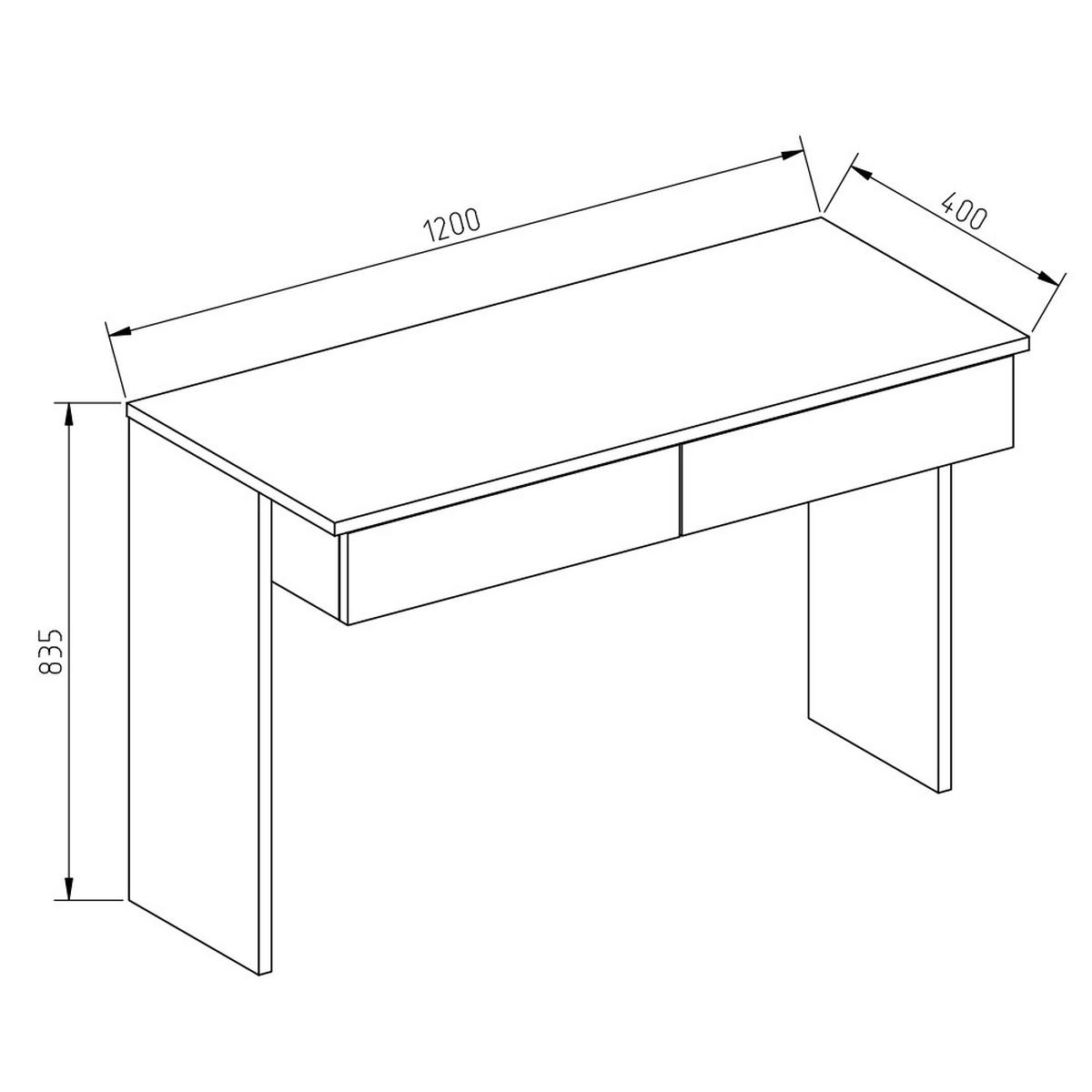 SCHMINKTISCH Azur Weiß 120 cm ohne Spiegel - Weiß, Holzwerkstoff (40/120/83cm) - Vicco