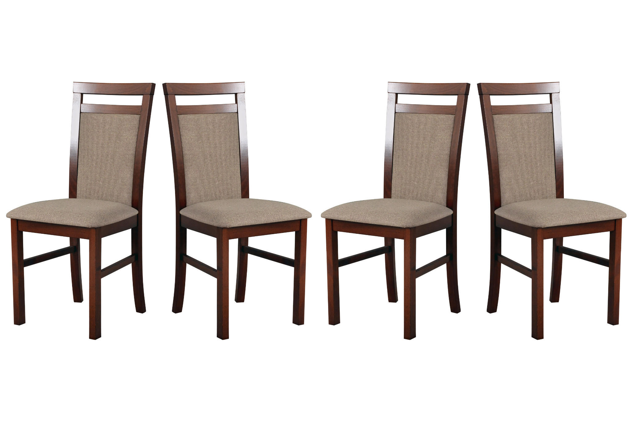ESSZIMMERSTUHL - Set 4x MILANO 5 nussbaum, inari 23 - Hellbraun/Nussbaumfarben, Holz (43/94/40cm) - Leaf Design