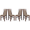 ESSZIMMERSTUHL - Set 4x MILANO 5 nussbaum, inari 23 - Hellbraun/Nussbaumfarben, Holz (43/94/40cm) - Leaf Design