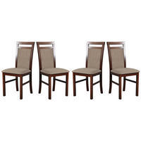 ESSZIMMERSTUHL - Set 4x MILANO 5 nussbaum, inari 23 - Hellbraun/Nussbaumfarben, Holz (43/94/40cm) - Leaf Design