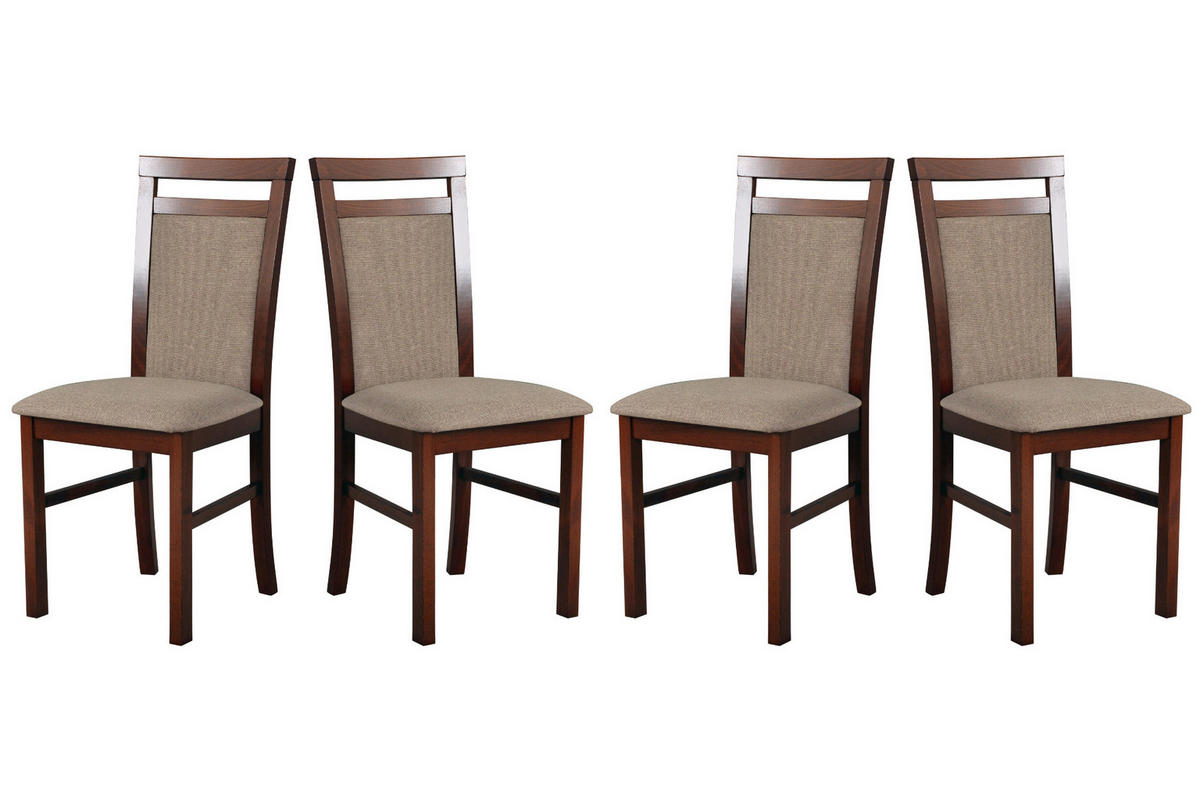 ESSZIMMERSTUHL - Set 4x MILANO 5 nussbaum, inari 23 - Hellbraun/Nussbaumfarben, Holz (43/94/40cm) - Leaf Design