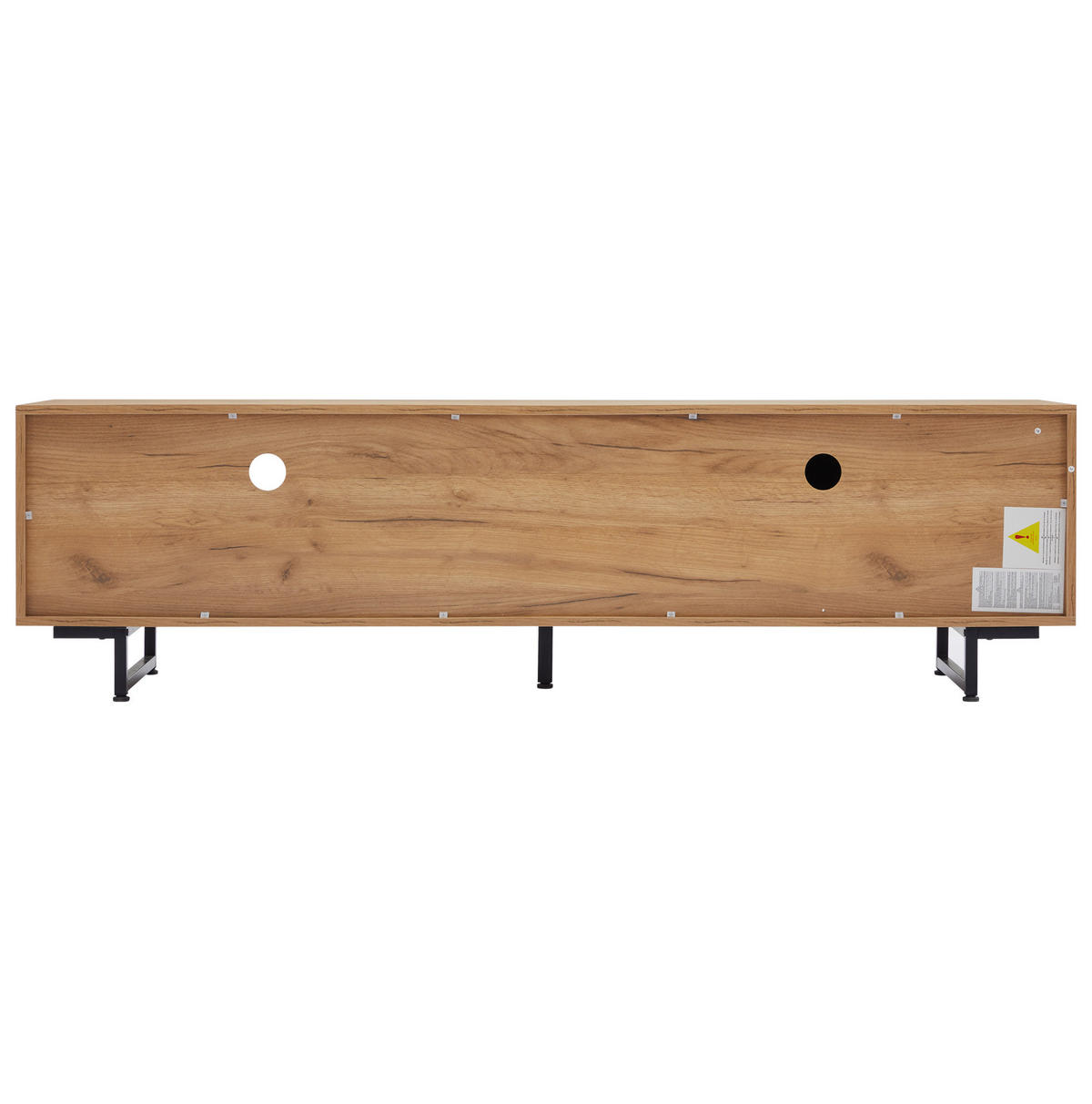 TV ormarić 173/38/48 cm u boji drveta od iverice s vratima ladicama i otvorenim policama - prirodne boje, drvni materijal (173/48/38cm) - OKWISH