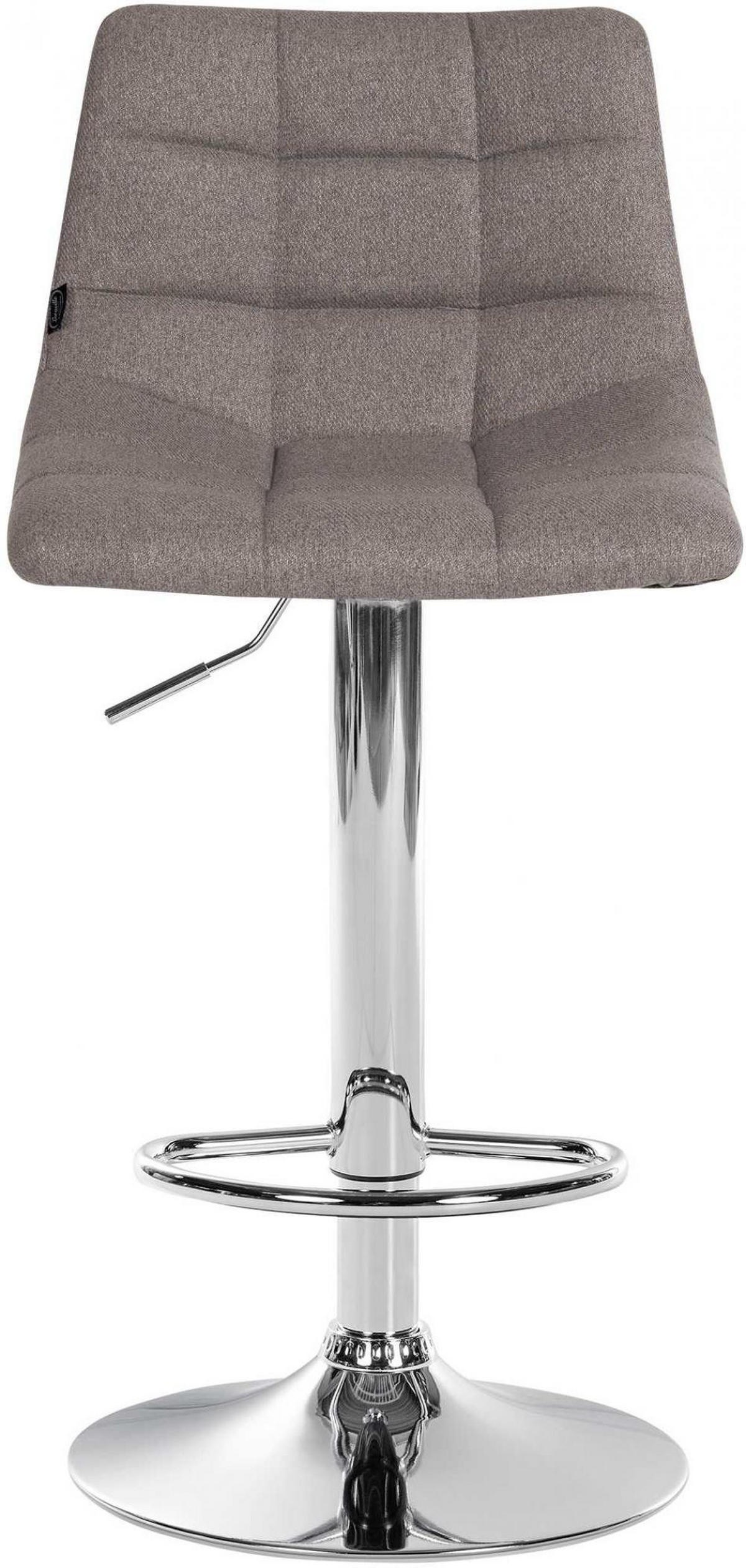 BARHOCKER 2er Set Stoff grau - Chromfarben/Grau, Textil/Metall (43/87/46.5cm) - CLP