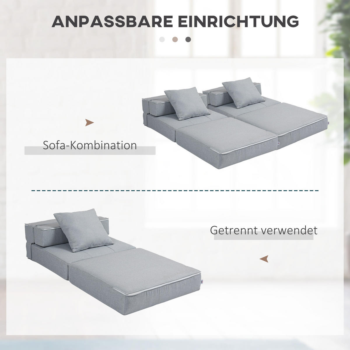 SCHLAFSESSEL Schlafsofa Sofabett Einzelsofa mit Waschbarem Kissen Hellgrau - Hellgrau, Textil (70/61/70cm) - HOMCOM