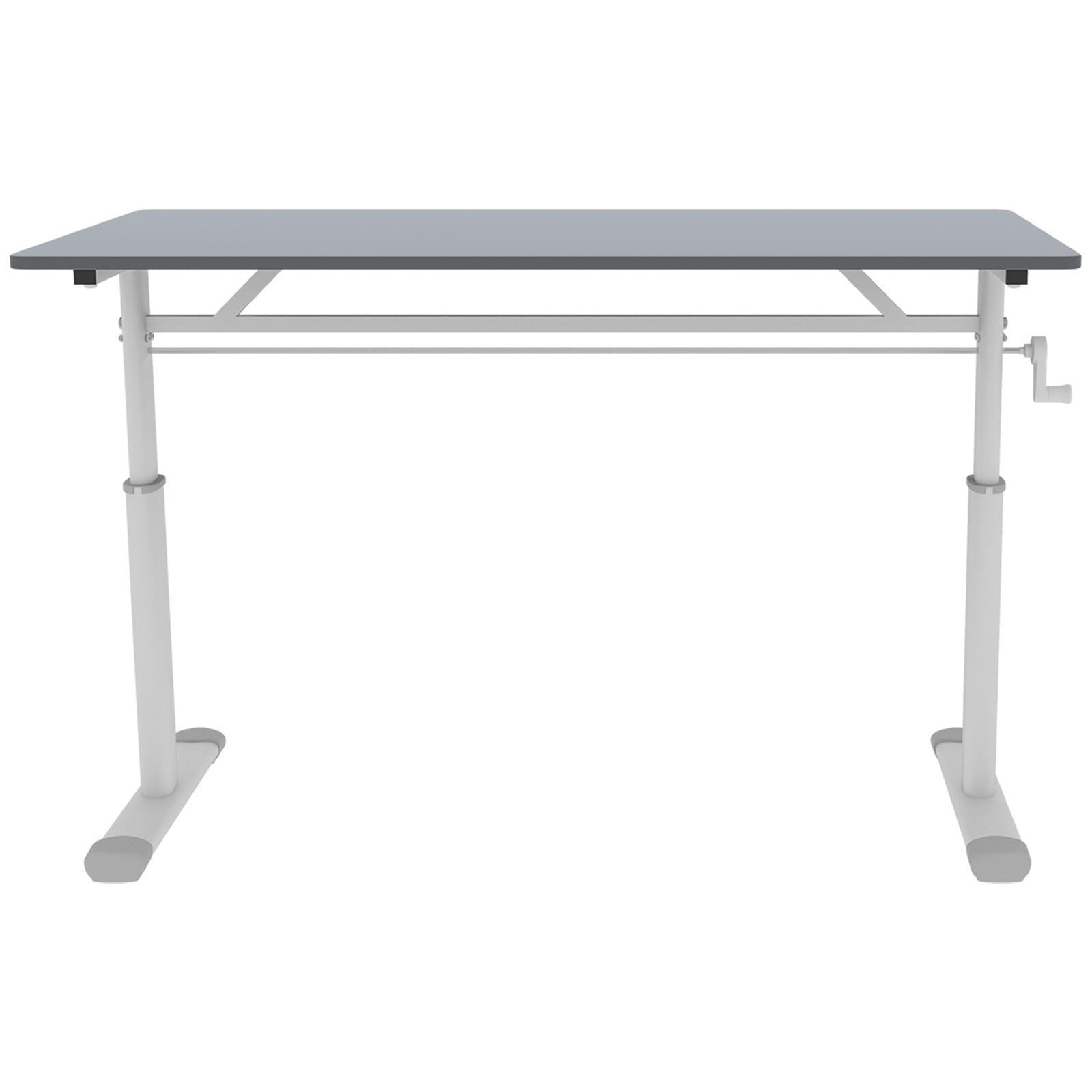 SCHREIBTISCH Grau 120/60/90 cm höhenverstellbar mit Metallrahmen - Grau, Metall (60/120/90cm) - PANGIVO
