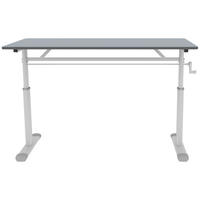 SCHREIBTISCH Grau 120/60/90 cm höhenverstellbar mit Metallrahmen - Grau, Metall (60/120/90cm) - PANGIVO