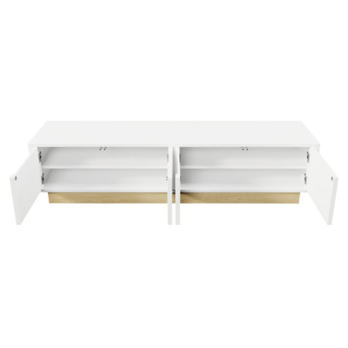 SIDEBOARD mit Holzmaserung weiß 175×40×41,5 cm aus MDF - Weiß, Holzwerkstoff (175/41.5/40cm) - Luhomfu