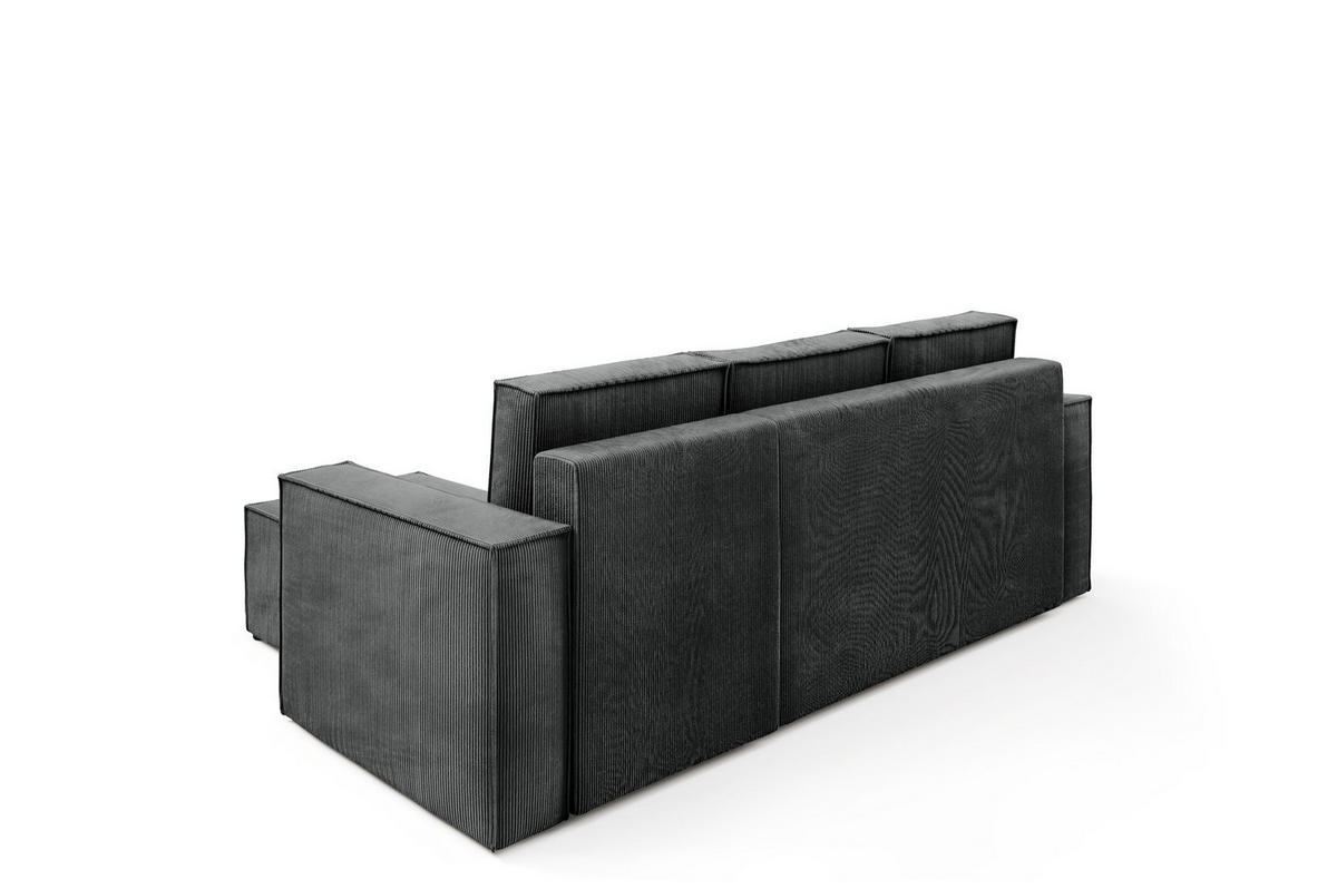 ECKSOFA Roda Grau, Cord-Ecksofa mit Schlaffunktion - Grau, Holzwerkstoff/Textil (248/150cm) - Bettso