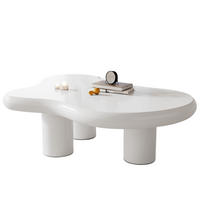 COUCHTISCH 97/67/32 cm in Weiß aus MDF in Wolkenform mit lackierter Oberfläche - Weiß, Holzwerkstoff (97/67/32cm) - Flora Grace