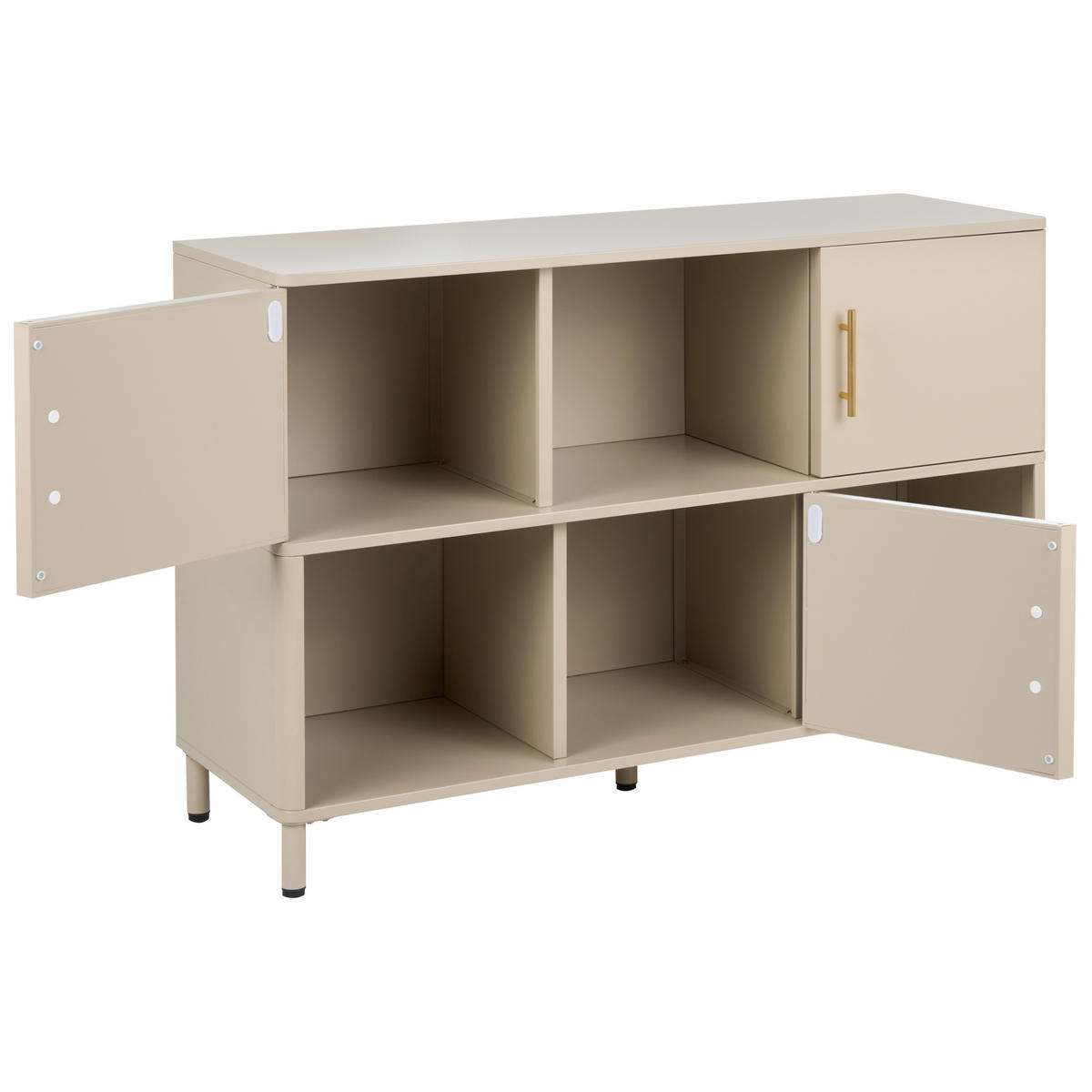 SIDEBOARD se 3 dveřmi Kov Béžový Ombura - béžová, kov (120/80/40cm) - Beliani
