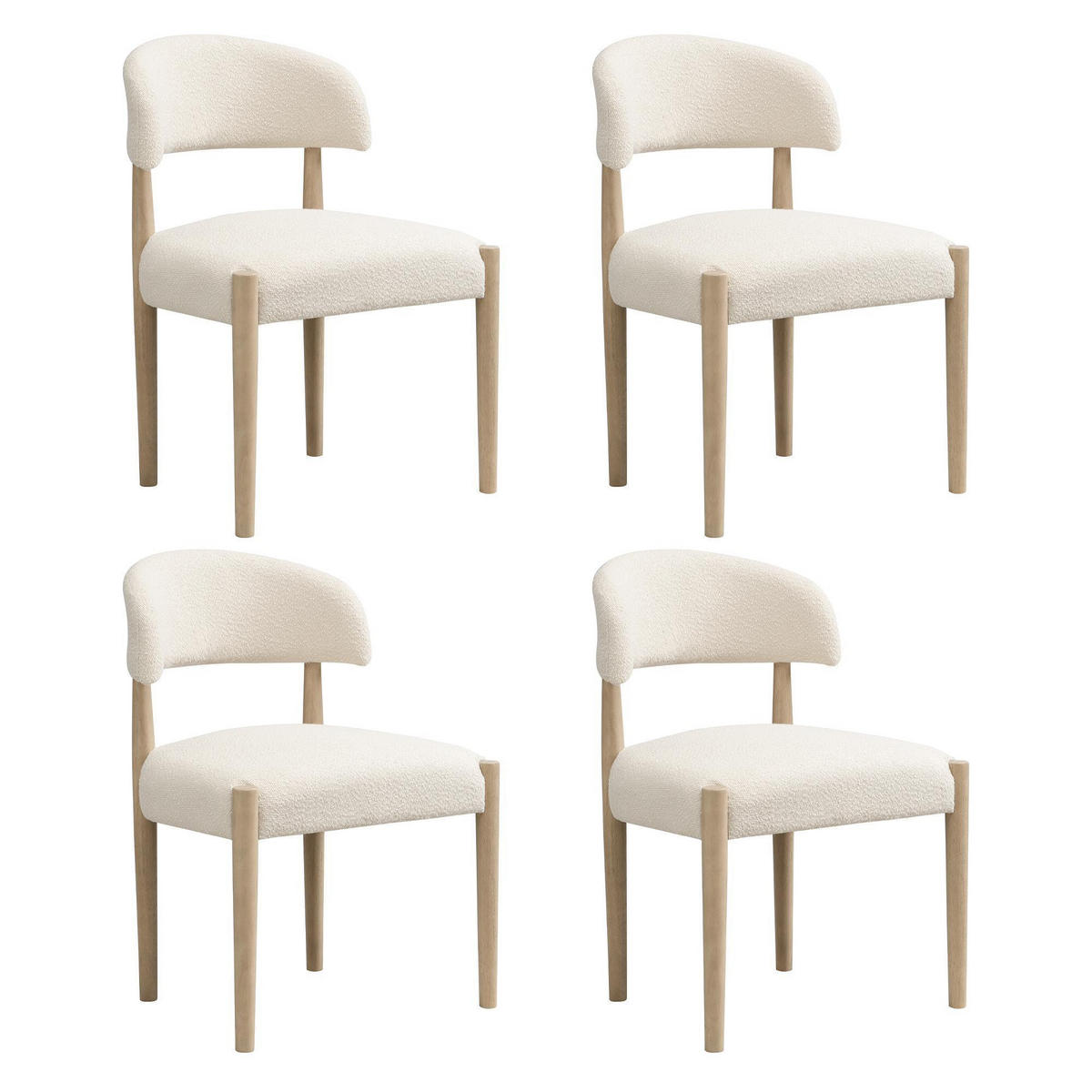 ESSZIMMERSTUHL 4 Stück in moderner Stil - Naturfarben, Holz/Textil (58/78/58cm) - KOMHTOM