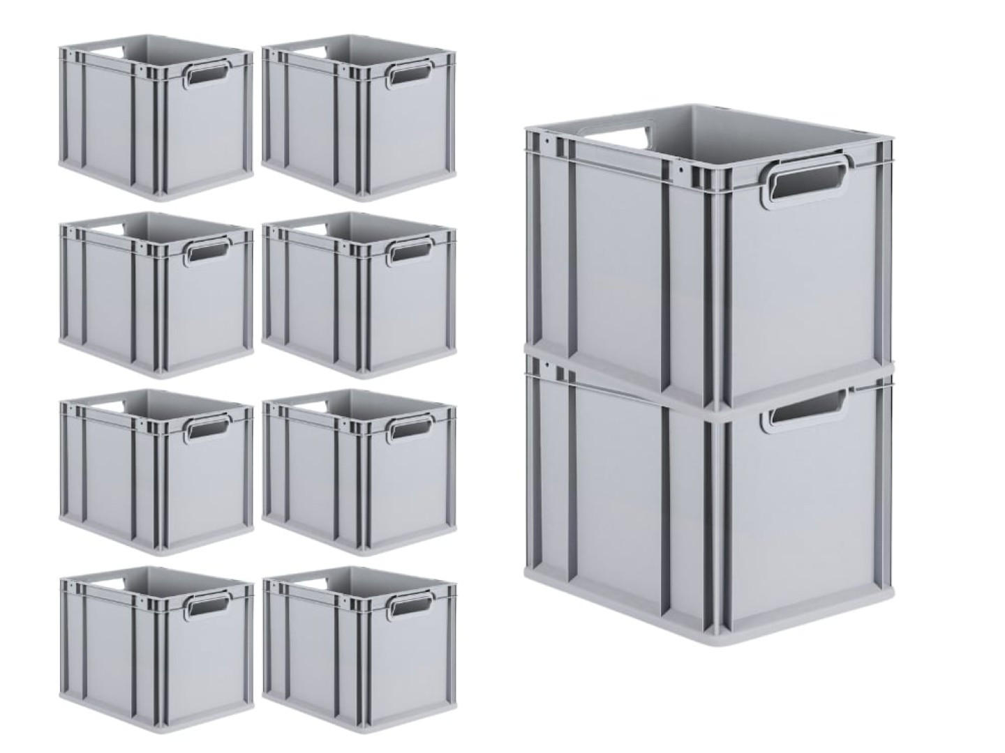 EUROBOX Nextgen Economy Griffe Offen 32x30x40cm 30 Liter - Grau, Kunststoff (30/32/40cm) - PROREGAL