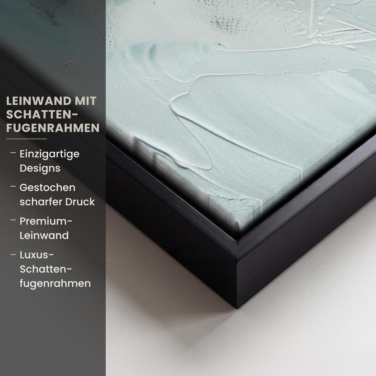 LEINWAND Bilder mit Rahmen - Abstrakt - Kunst - Gold - Blau - 70x50 - Petrol, Textil (70/50cm) - MuchoWow