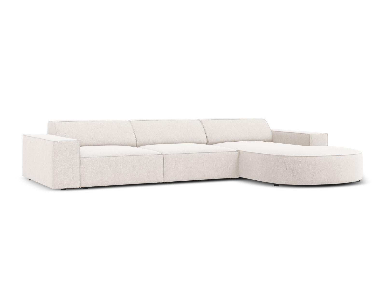 ECKSOFA rechts Jodie aus strukturiertem Stoff leichtes beige 4 Sitzplätze - Beige, Textil (166/284cm) - Micadoni