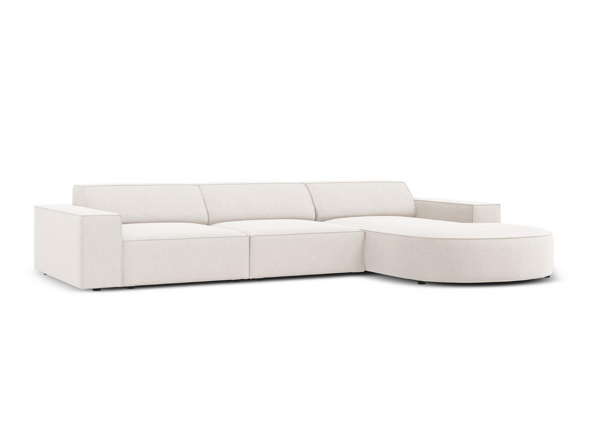 ECKSOFA rechts Jodie aus strukturiertem Stoff leichtes beige 4 Sitzplätze - Beige, Textil (166/284cm) - Micadoni