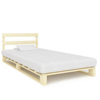 PALETTENBETT Massivholz Kiefer 90×200 cm - Braun, Holz - furnicato