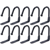 HANDTUCHHAKEN , Set mit 10 Unterschrankhaken - Schwarz, Metall (4.5/2/5.5cm) - BELZ