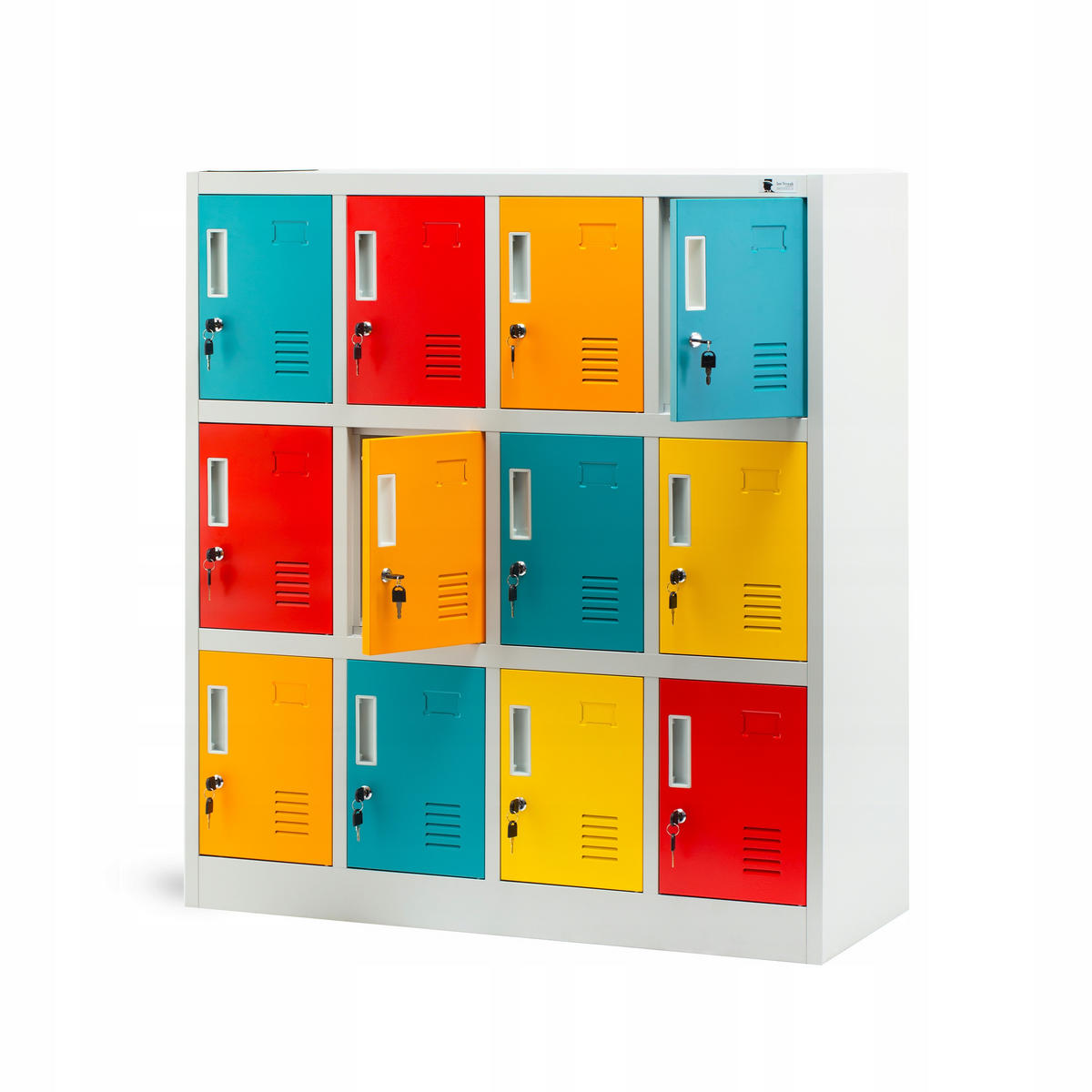 SCHLIESSFACHSCHRANK OLA - Blau/Gelb, Metall (109/120/45cm) - Jan Nowak