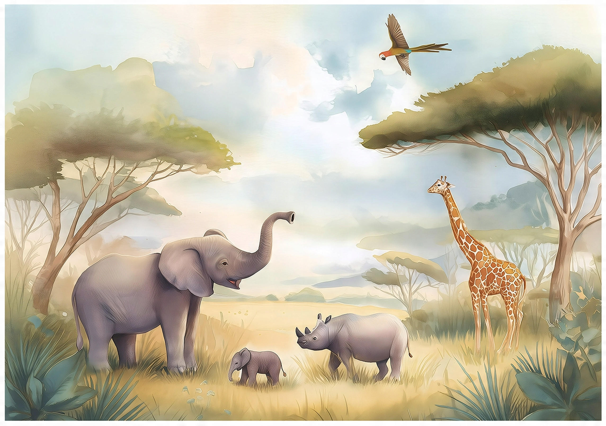 Wallarena FOTOTAPETA do dětského pokoje džungle safari zvířata 300x210
