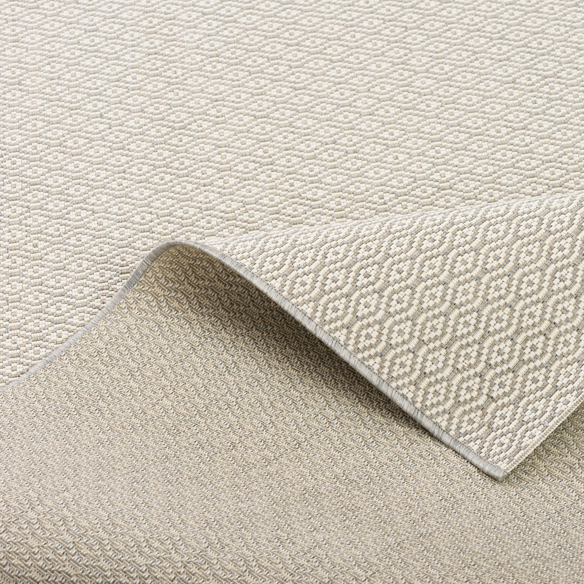 IN- UND OUTDOOR TEPPICH FLACHGEWEBE CARPETTO - Silberfarben/Creme, Textil (200/290cm) - Pergamon