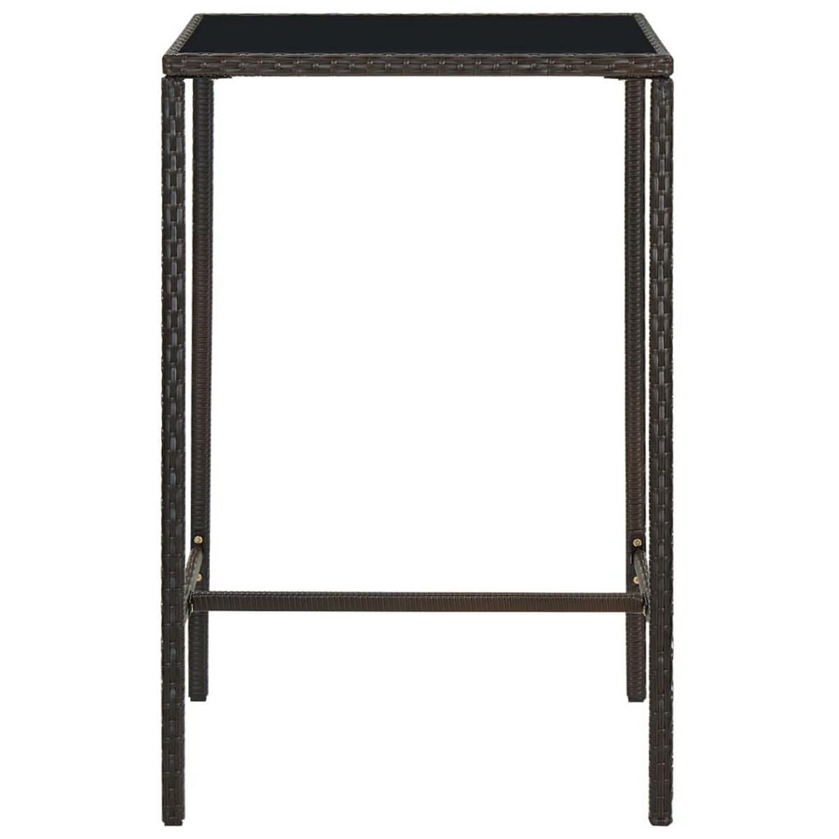 BISTROTISCH Joni Braun 70x70x110 cm Rattan und Glas - Braun, Kunststoff (70/70/110cm) - DELUKE
