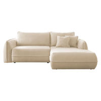 ECKSOFA Moho, Seite: Rechts - Beige/Schwarz, Holz/Kunststoff (254/162cm) - MIRJAN24