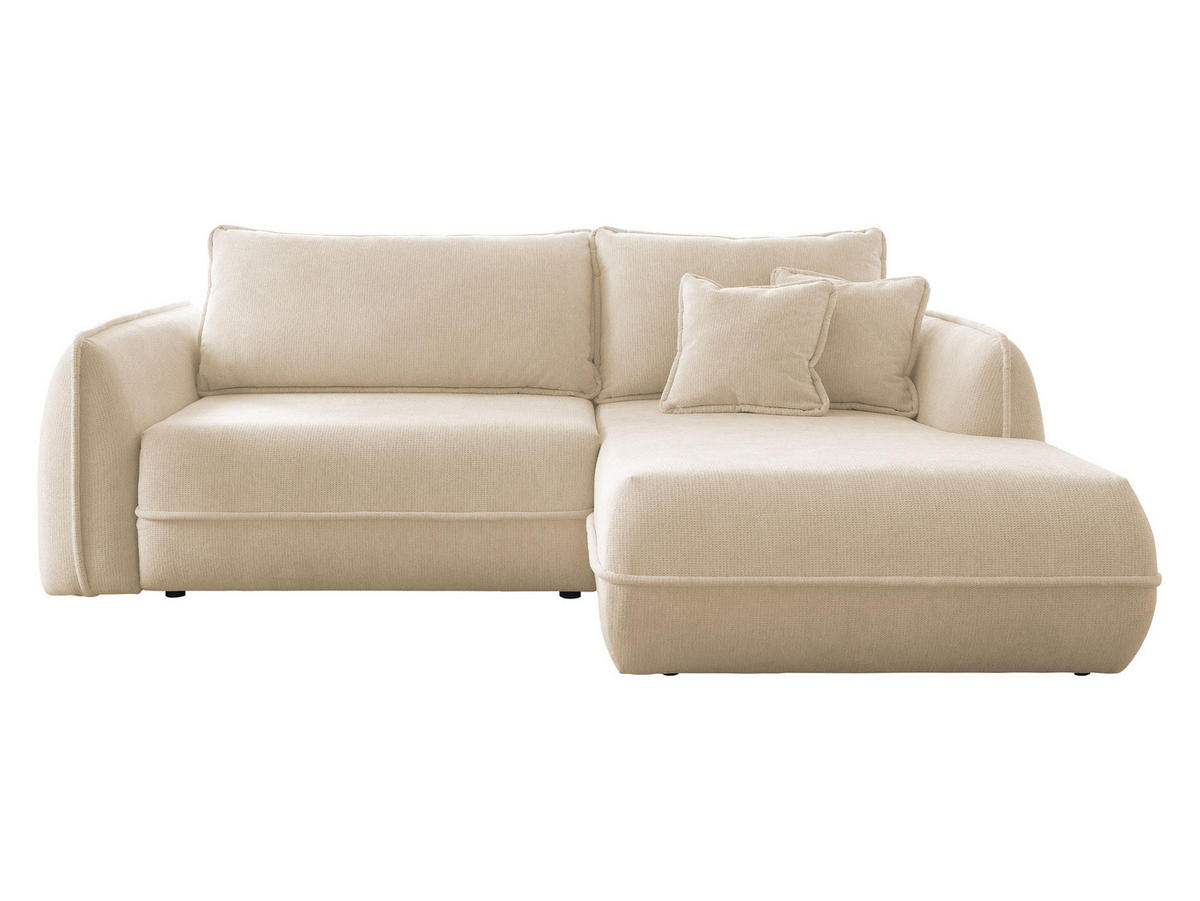 ECKSOFA Moho, Seite: Rechts - Beige/Schwarz, Holz/Kunststoff (254/162cm) - MIRJAN24
