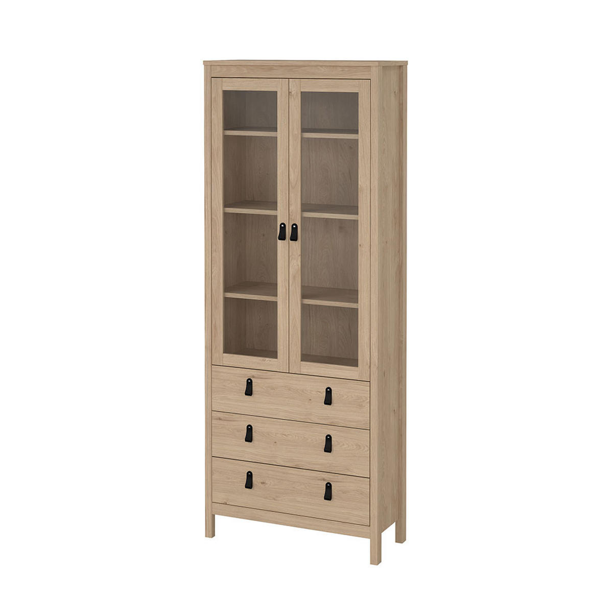 VITRINENSCHRANK, Madrid, Eiche, Holzwerkstoff, 79 x 33 x 199 cm - Eichefarben, Holzwerkstoff (79/199/33cm) - Calicosy
