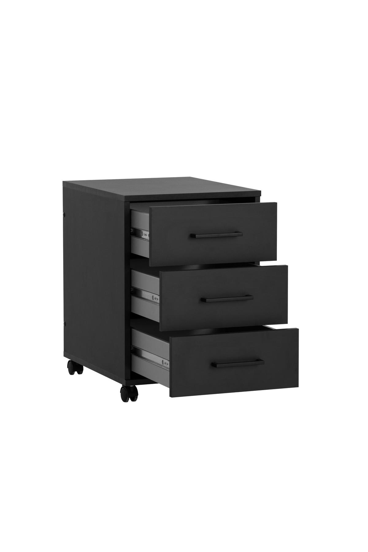 ROLLCONTAINER Jellyfish 57x40x50 cm Schwarz - Schwarz, Holz (40/57/50cm) - PROREGAL