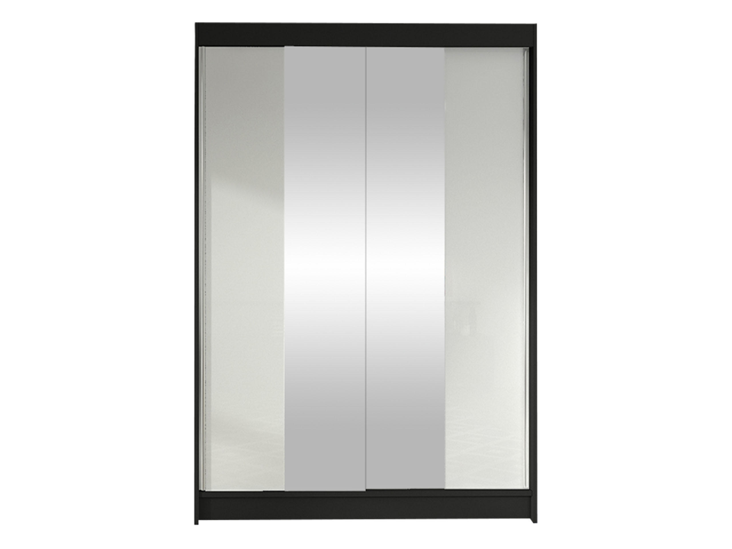 SCHWEBETÜRENSCHRANK Lino II - Schwarz/Weiß, Holzwerkstoff/Metall (120/200/58cm) - MIRJAN24