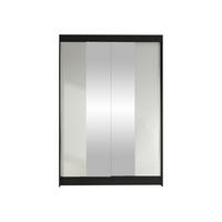 SCHWEBETÜRENSCHRANK Lino II - Schwarz/Weiß, Holzwerkstoff/Metall (120/200/58cm) - MIRJAN24