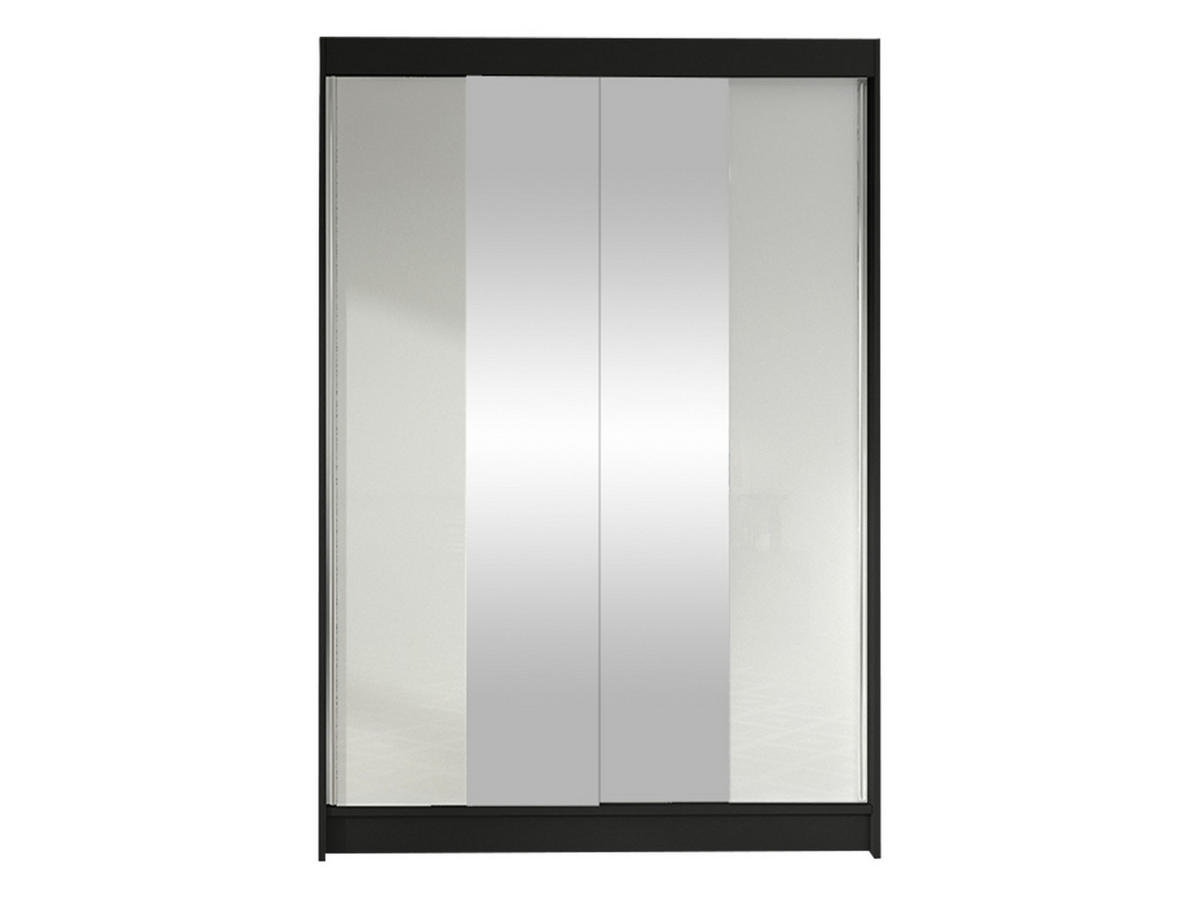 SCHWEBETÜRENSCHRANK Lino II - Schwarz/Weiß, Holzwerkstoff/Metall (120/200/58cm) - MIRJAN24