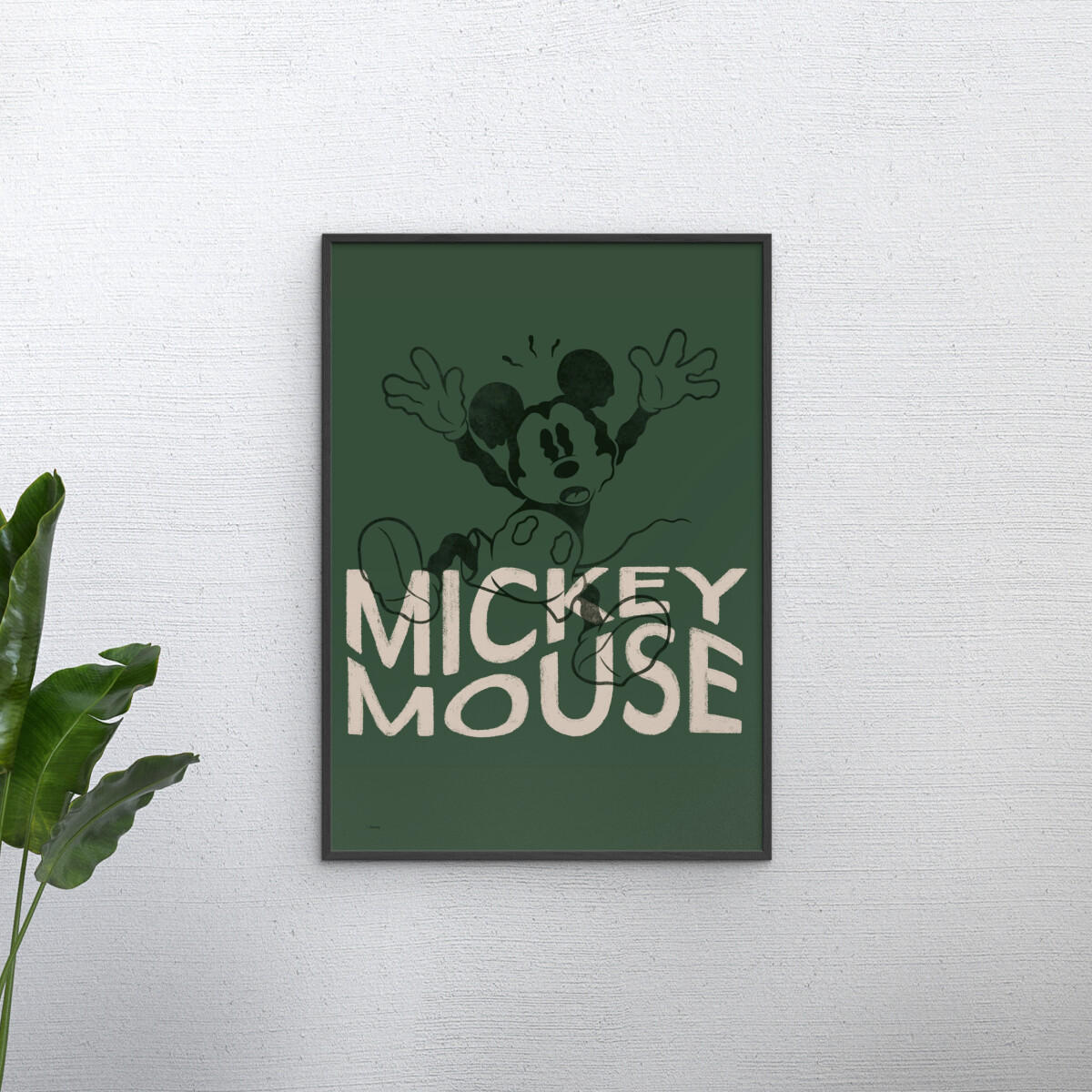 POSTER mit Rahmen Disney - Disney - Mickey Mouse Wavy Green - Schwarz/Grün, Holz/Papier (30/40cm) - Poster&Frame