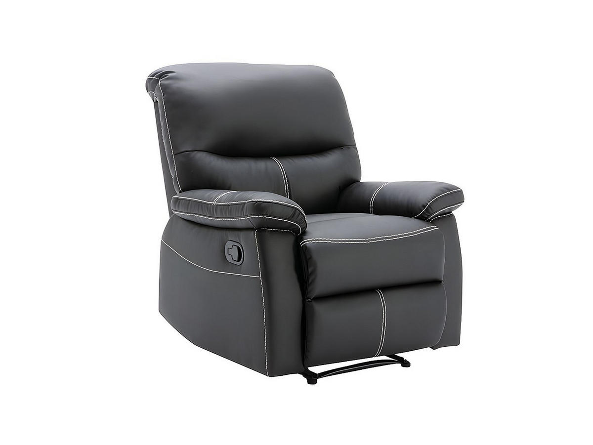 SOFAGARNITUR mit Relaxfunktion - 4 -Sitzer - Kunstleder - schwarz - CANBY - Schwarz, Leder (183/95/90cm) - Vente-Unique