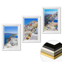 WANDBILDER 3er-Set - 20x30 cm Weißer Rahmen - Landschaftsarchitektur Oia Santorini - Weiß, Kunststoff (20/30cm) - ArtPrintCave