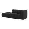 ECKSOFA Links Samt Stoff Schwarz - Schwarz, Holzwerkstoff/Kunststoff (240/90cm) - Makamii