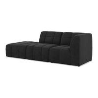 ECKSOFA Links Samt Stoff Schwarz - Schwarz, Holzwerkstoff/Kunststoff (240/90cm) - Makamii