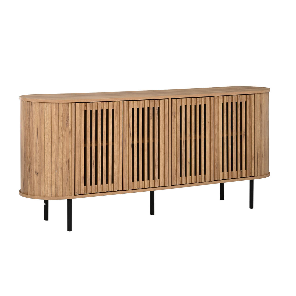 PŘÍBORNÍK Přírodní se 4 posuvnými dvířky, 160 × 40 × 70 cm - přírodní, kompozitní dřevo (160/70/40cm) - Urban Meuble