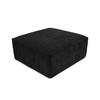 POUF Chenille Stoff Schwarz - Schwarz, Holzwerkstoff/Kunststoff (87/46/87cm) - Makamii