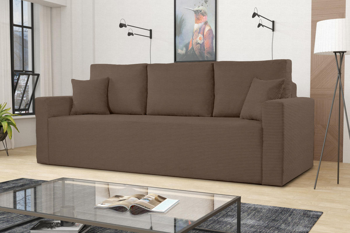 SCHLAFSOFA ZOOM Mit Bettkasten Stoff Zoom Braun - Braun, Holz/Textil (227/90/92cm) - Kaiser Möbel