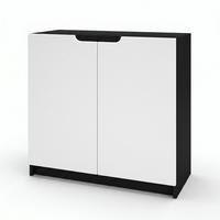 KOMODA Logan Crna mat/Bijela mat (82 x 78 x 37 cm) - bijela, drvni materijal (82/78/37cm) - Vladon