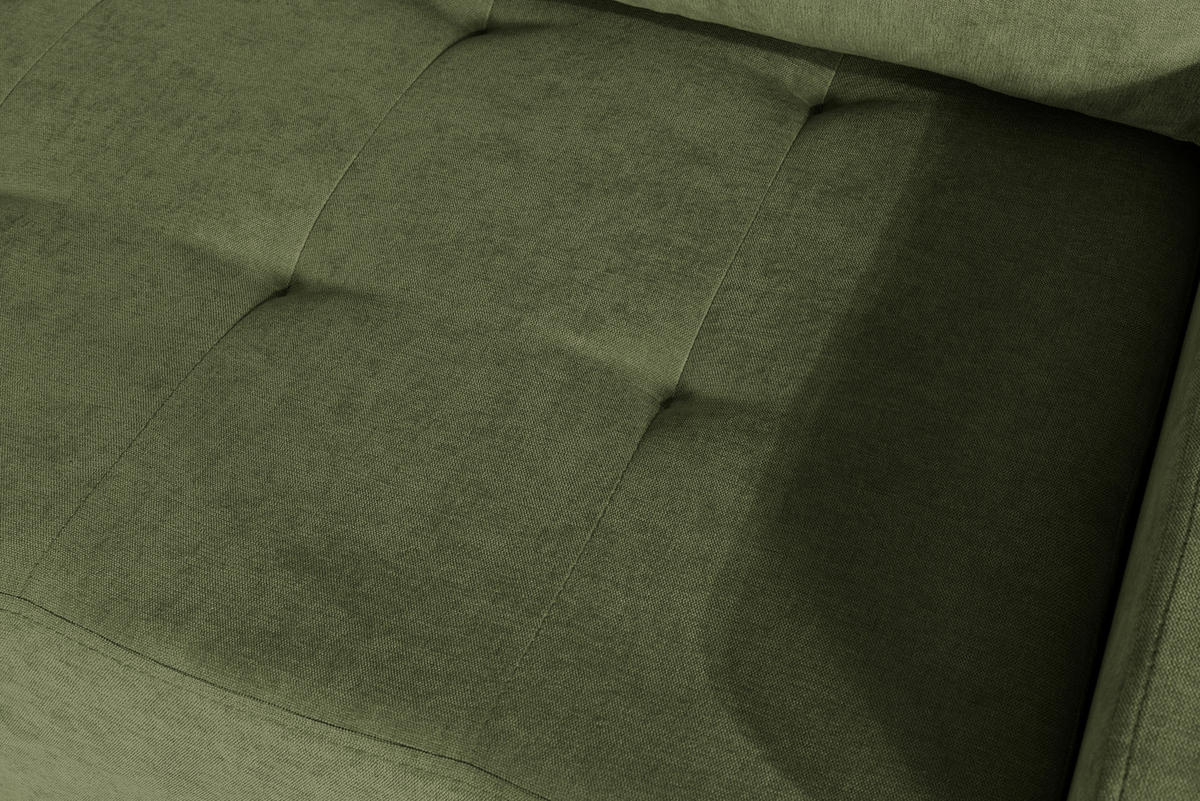 ECKSOFA mit Schlaffunktion Rechts Grün Chenille - 245x200 cm - Trevi - Schwarz/Grün, Holz/Holzwerkstoff (245/200cm) - Ravio