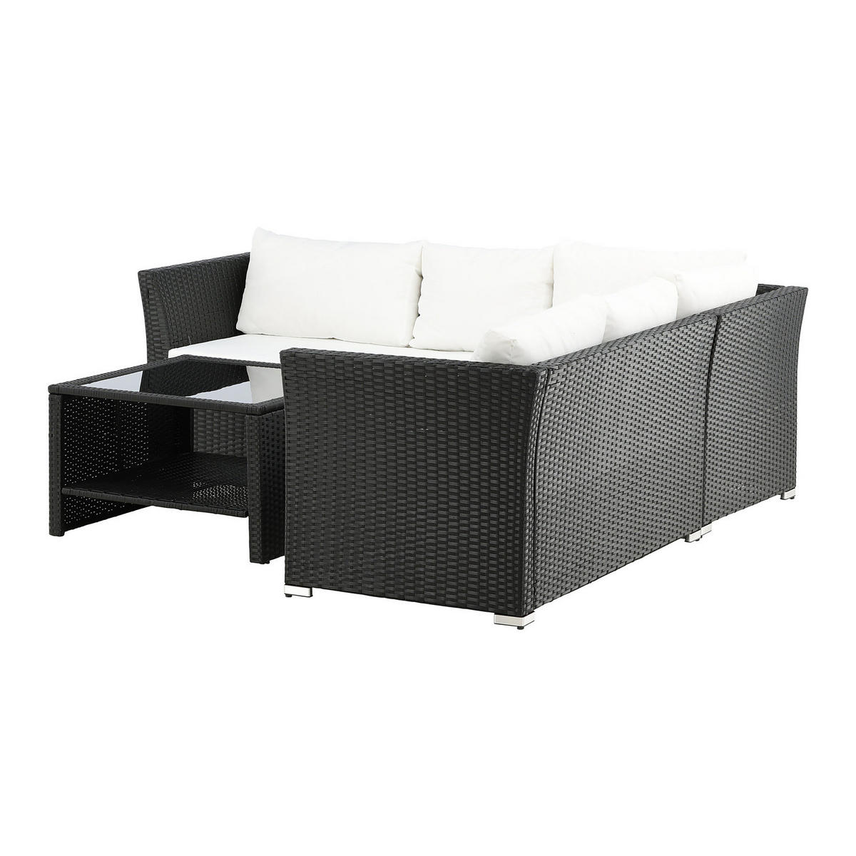 LOUNGESET - Schwarz, Kunststoff - home24
