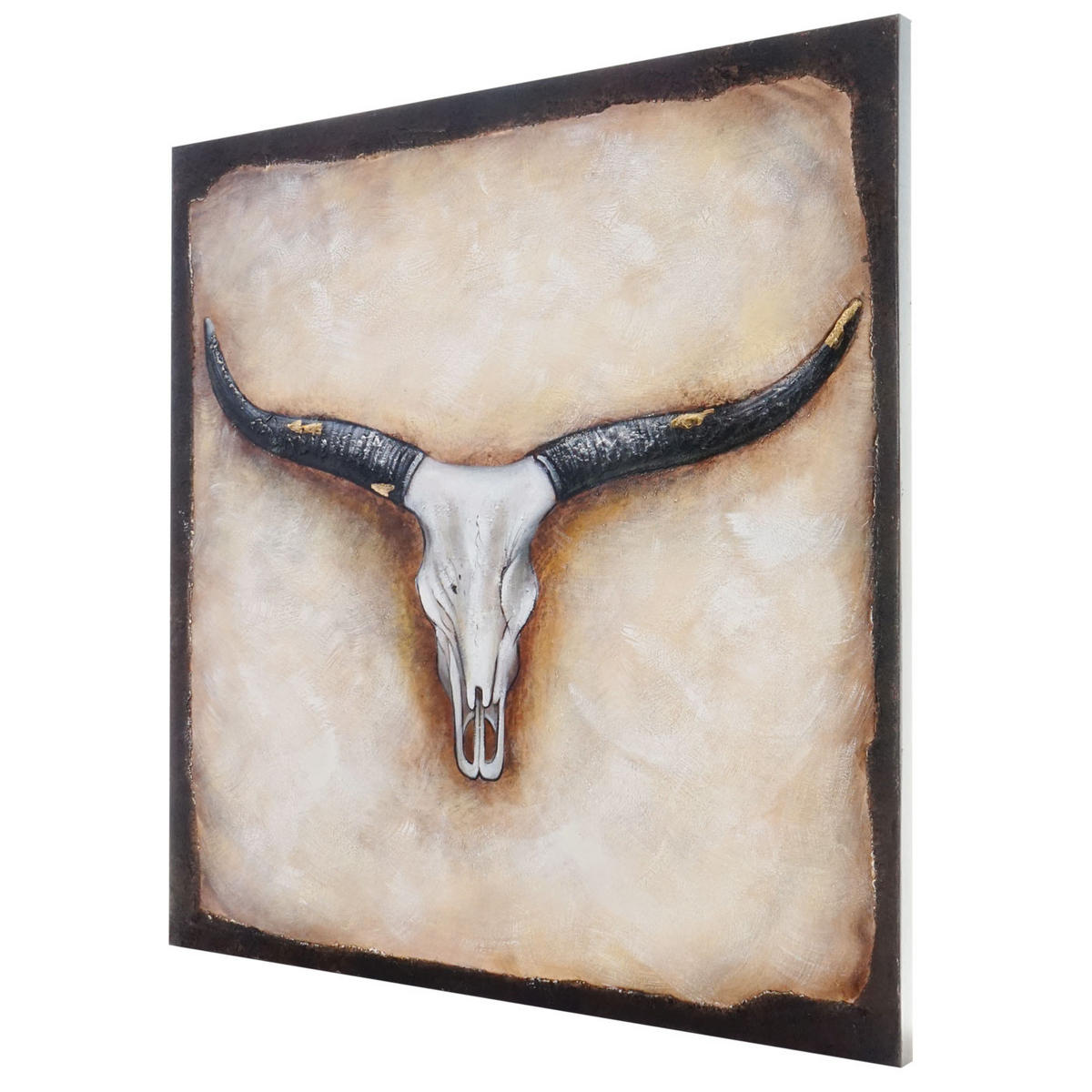 ÖLGEMÄLDE STIER HANDGEMALT Mehrfarbig - Multicolor, Textil (100/100cm) - MCW