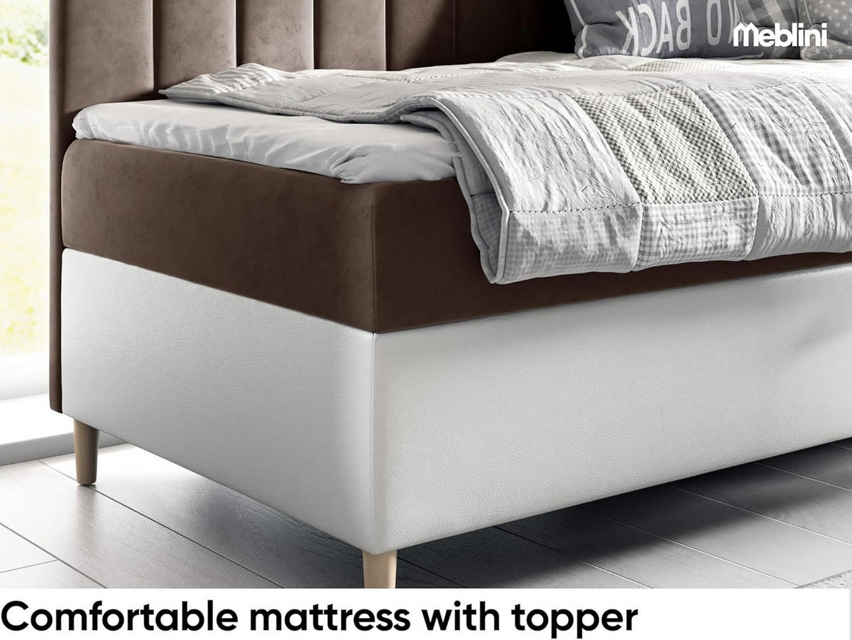 KINDERBETT MAYA 3 - Braun/Weiß, Holzwerkstoff (86/208cm) - Meblini