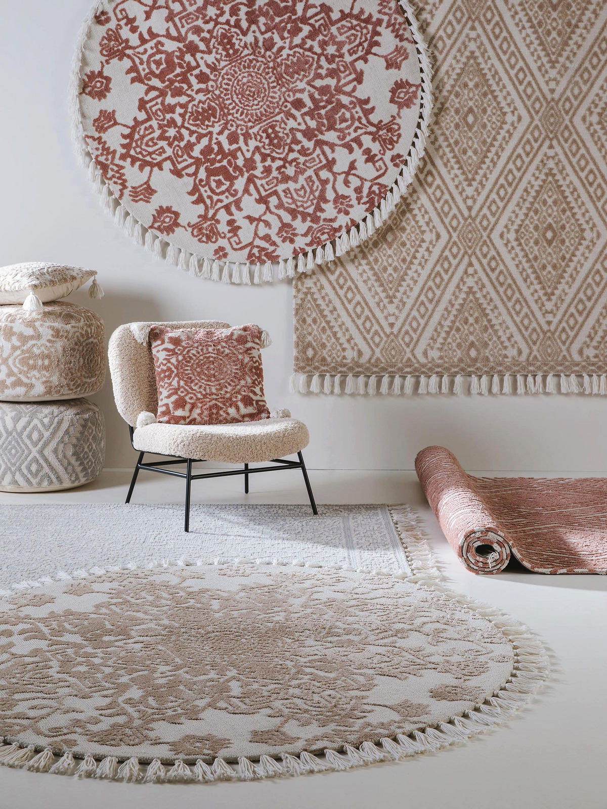 POUF Elias Grau 55x55x30 cm - Grau, Textil (55/30/55cm) - benuta Nest