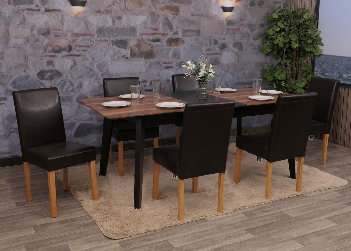 ESSZIMMERSTUHL Braun, Braun 6er-Set - Braun, Textil (43/90/56cm) - MCW