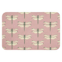 KÚPEĽŇOVÁ PREDLOŽKA Zvončeky - vzor - ružová 60x40 cm - ružová, textil/plast (60/40cm) - OnlyWow