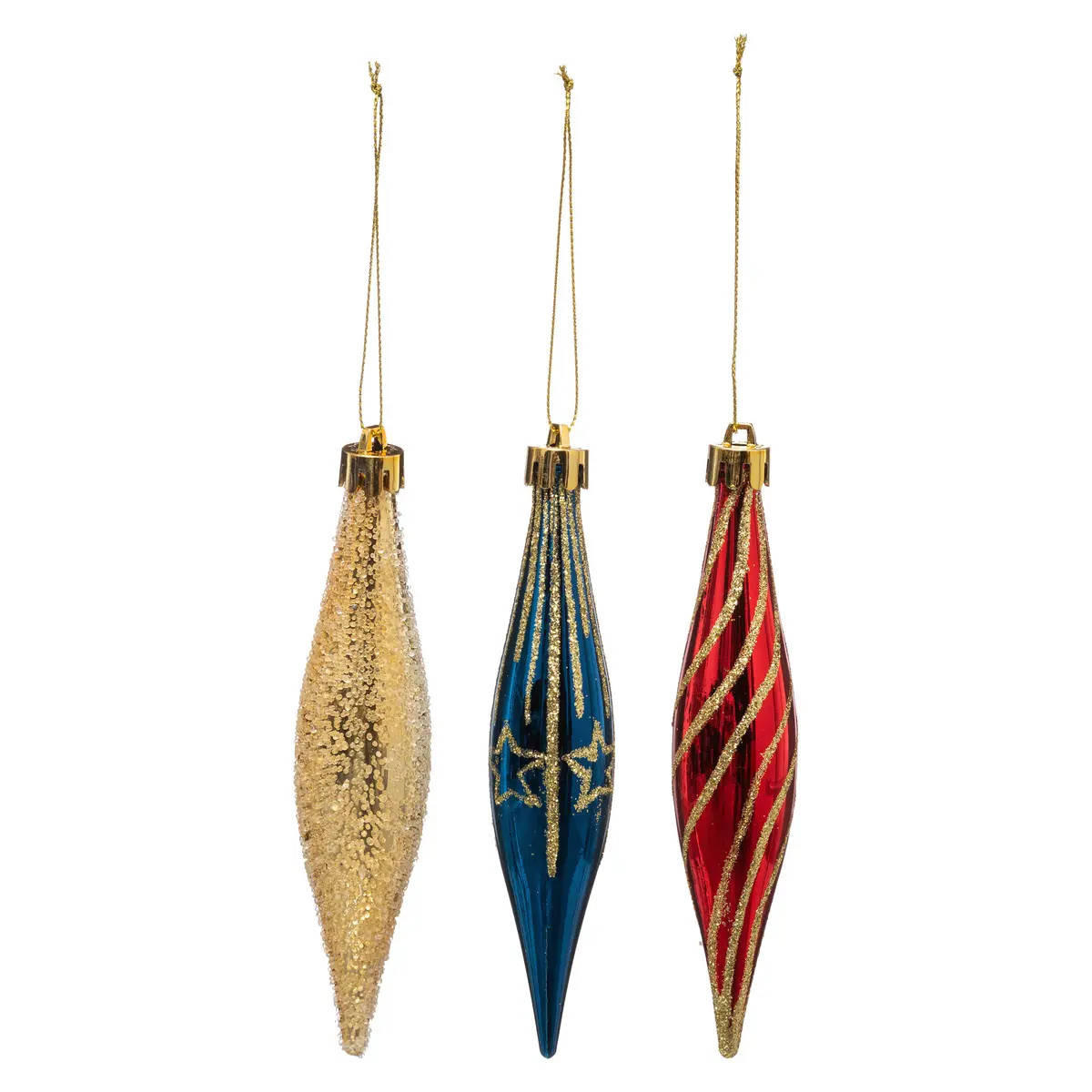 WEIHNACHTSKUGELN Eiszapfen 3er-Set - Multicolor, Kunststoff (2.5/15/2.5cm) - Atmosphera Createur d´interieur