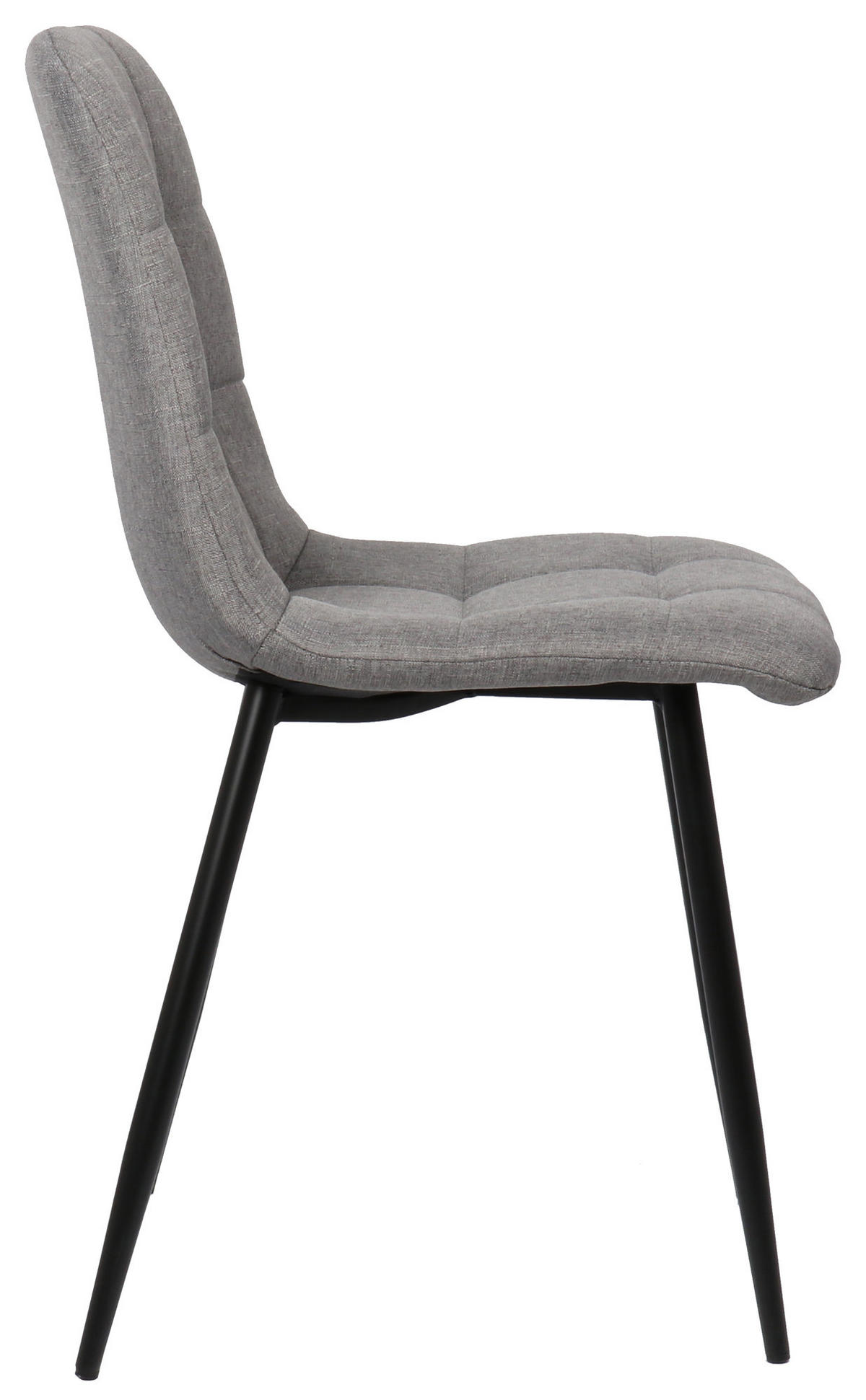 ESSZIMMERSTUHL Till Stoff, Gestell Metall matt Schwarz Grau - Schwarz/Grau, Textil/Metall (45/88/52cm) - TPFLiving